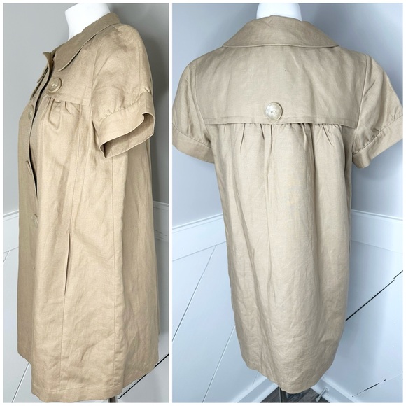 AXCESS LIZ CLAIBORNE TAN LINEN JACKET MEDIUM - Picture 5 of 6